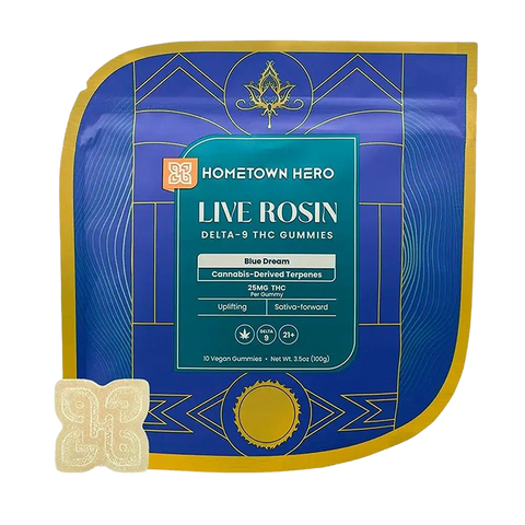 Hometown Hero 25mg D9 Live Rosin Gummies - 10ct