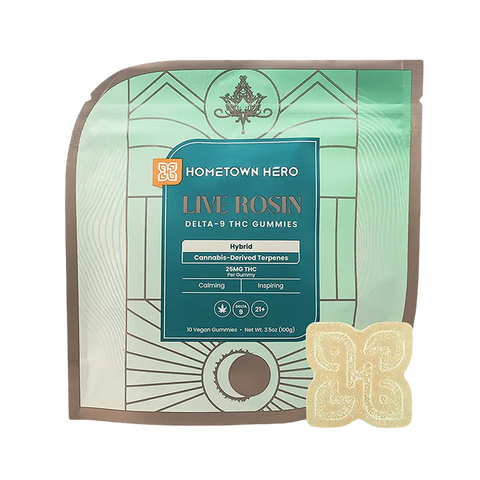 Hometown Hero 25mg D9 Live Rosin Gummies - 10ct
